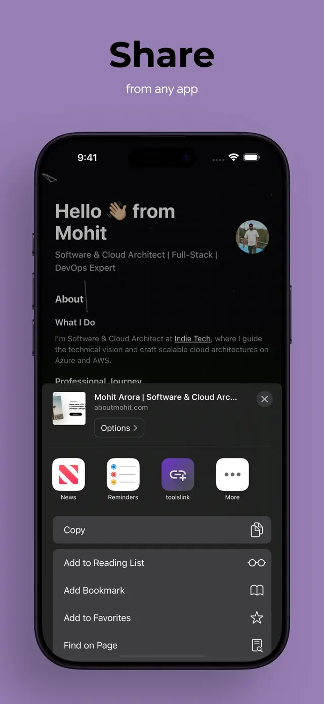 toolslink app screenshot 3 - Link management interface